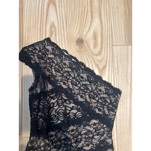 Bebe One Shoulder Dress, Nude Lining, Womens Small - Picture 3 of 6